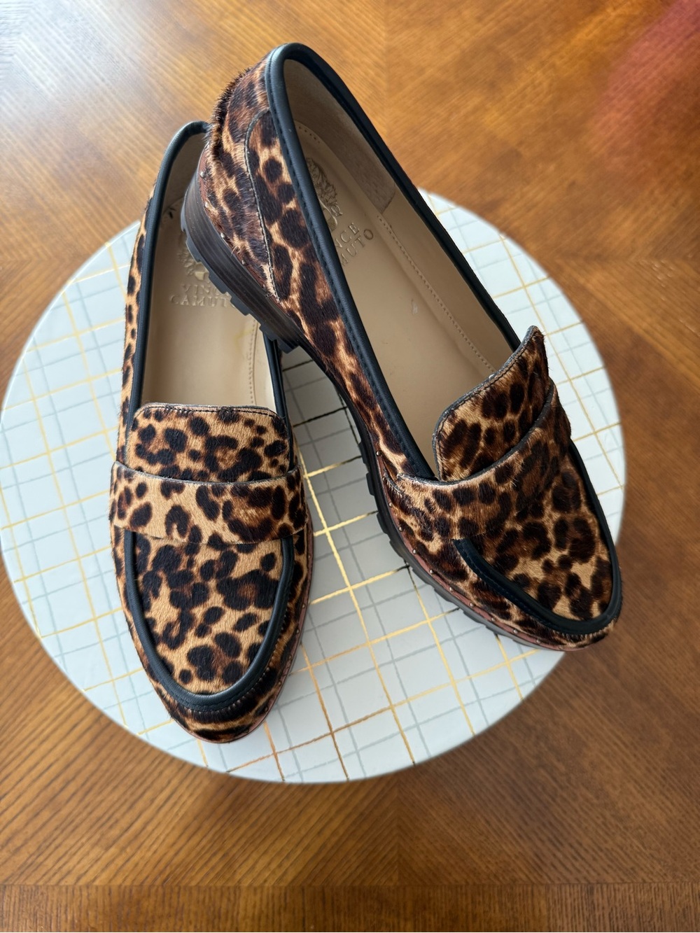 Vince Camuto Women’s Leopard Print Penny Loafers - Brown/Black